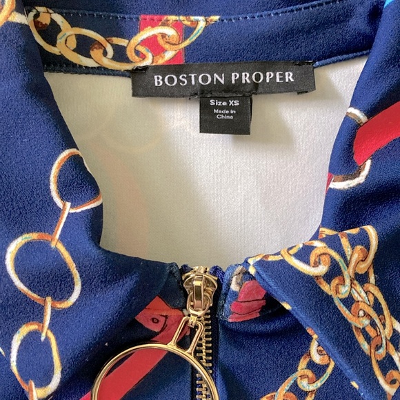 New BOSTON PROPER Status Zip Collared Dress, XS. - Picture 6 of 12